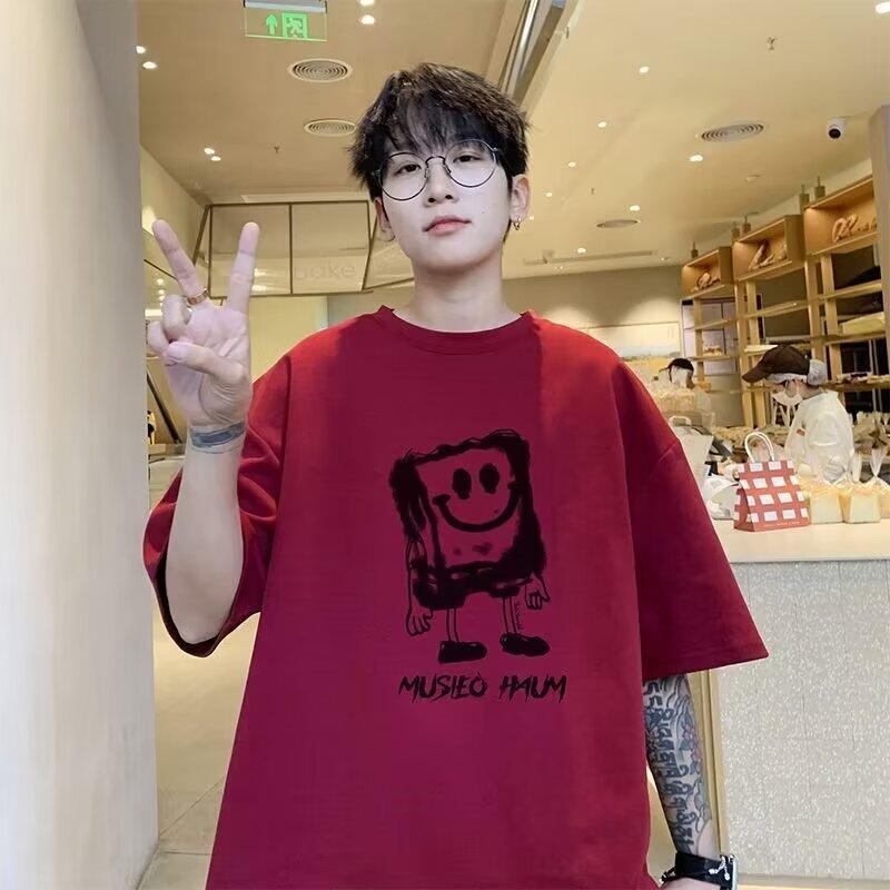 Product Introduction of Sponge Short-Sleeved Men's Summer Cotton Trendy Men's Top 12