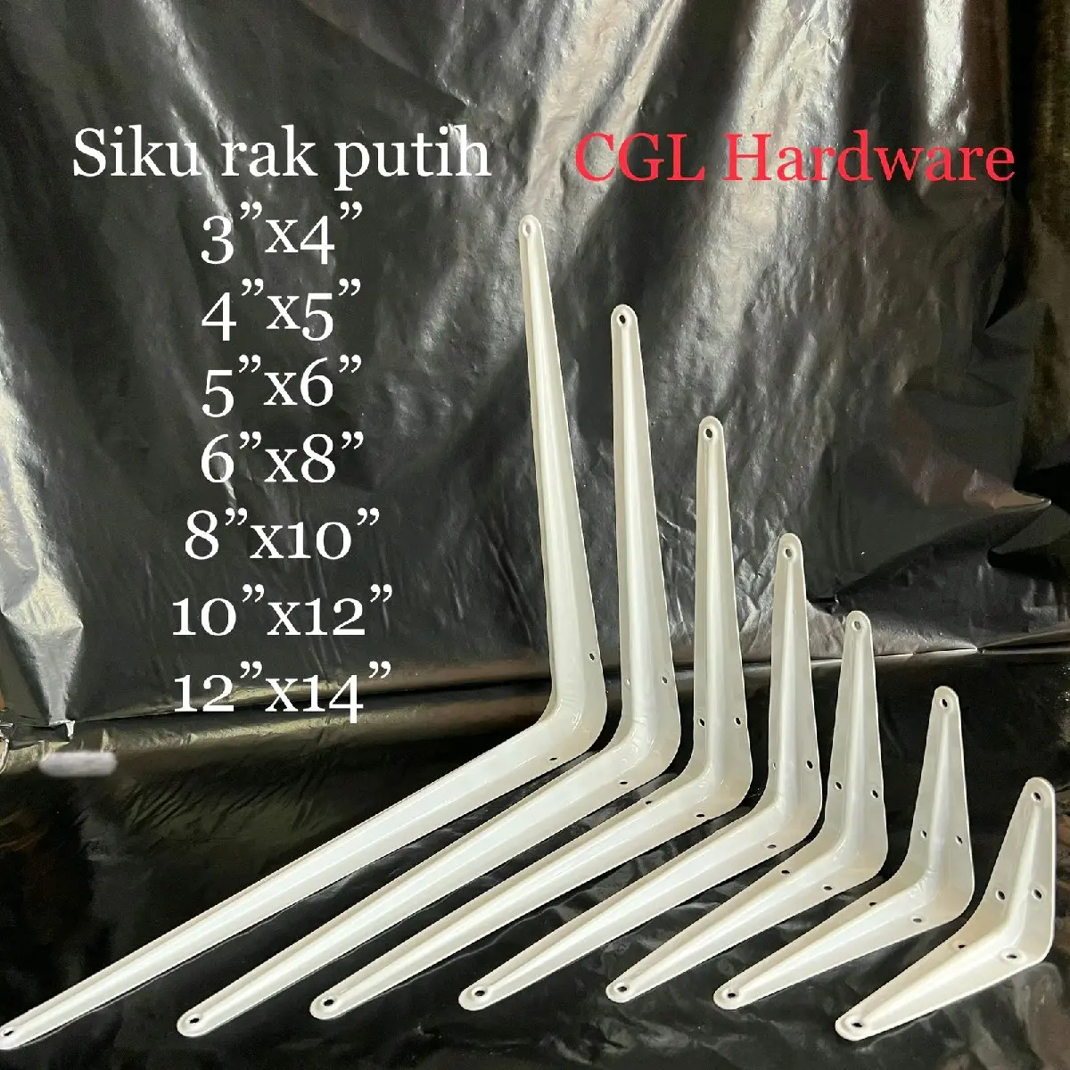 Siku penyangga rak dekorasi ruangan putih varian size