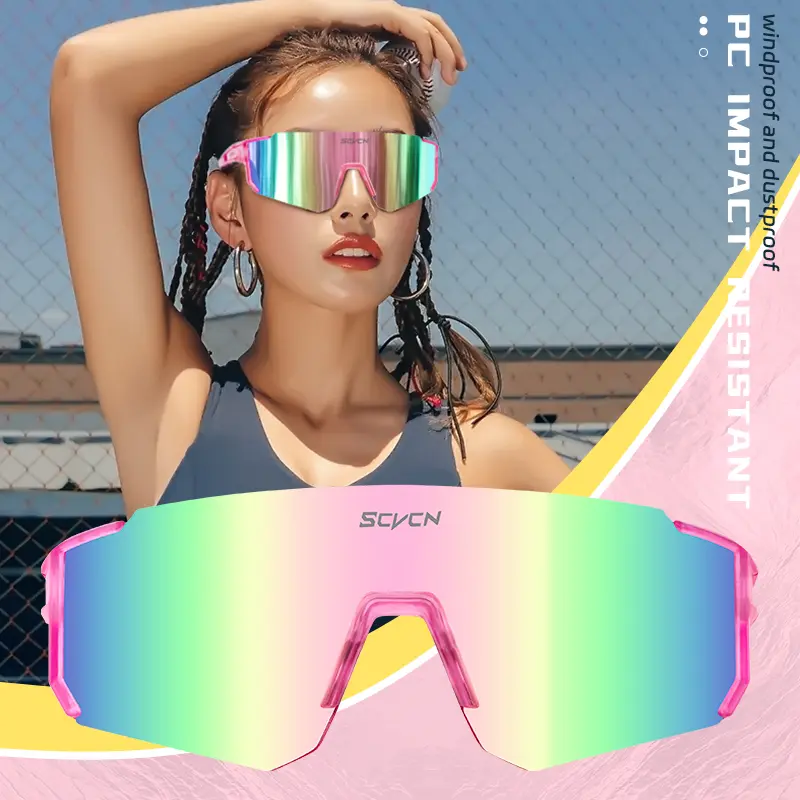 SCVCN Fsshion Sunglasses Street Cycling Glasses Bike Men UV400 Sports MTB Outdoor Bicycle Women Sunglasses Multi Color Riding