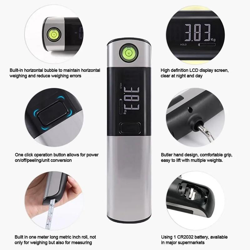 Luggage Scale, Electronic Scale 50kg LCD Display Household Mini Luggage Scale High-precision Travel Bags Spring Scale 3