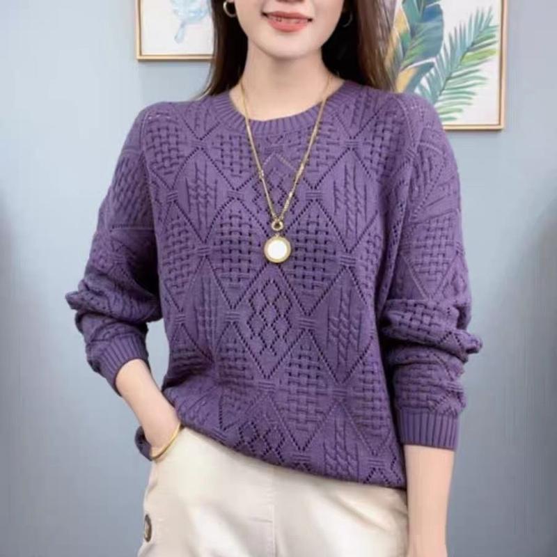Áo Len Dệt Kim Khoét Lỗ Kiểu Pháp, Dành Cho Nữ, Thời Trang Và Phong Cách, Dáng Rộng Rãi Và Bó Sát, Dễ Phối Đồ, Áo Sơ Mi Dài Tay, Thích Hợp Cho Mùa Xuân Và Mùa Thu, Quần Áo Thời Trang Nữ, Hàng Mới Về Năm 2024 3