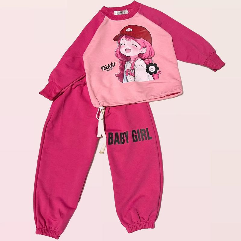 Product Introduction of Hanashop [10-28kg] Bộ quần áo dài tay cho bé hình cô gái vải da cá xịn, set dài tay bé gái thu đông hot trend 21
