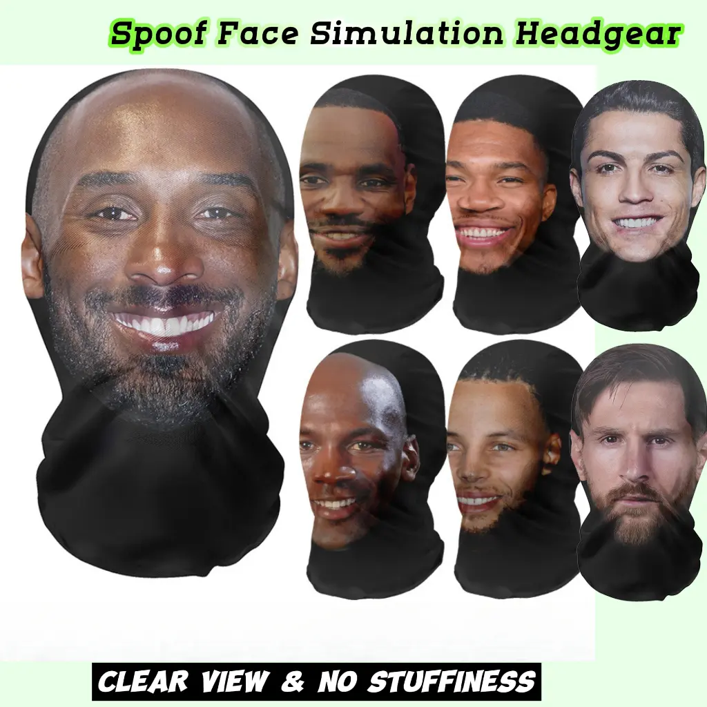 3D Printed Seamless Messi Face Mask Celebrity Funny Dust Head Cover Sunscreen Riding Scarf Cosplay Headwear Hip Hop Hood