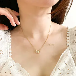 Fenella Necklace | Kalung titanium anti karat bentuk kupu-kupu korea cantik aksesoris wanita trendy stylish