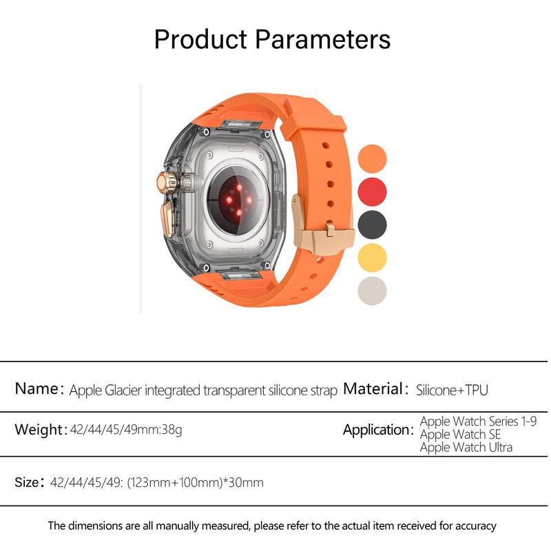 Product Introduction of 【Only strap】Suitable for Apple iwatch ultra [49mm] Glacier Integrated transparent strap Protective case sports smart watch 13