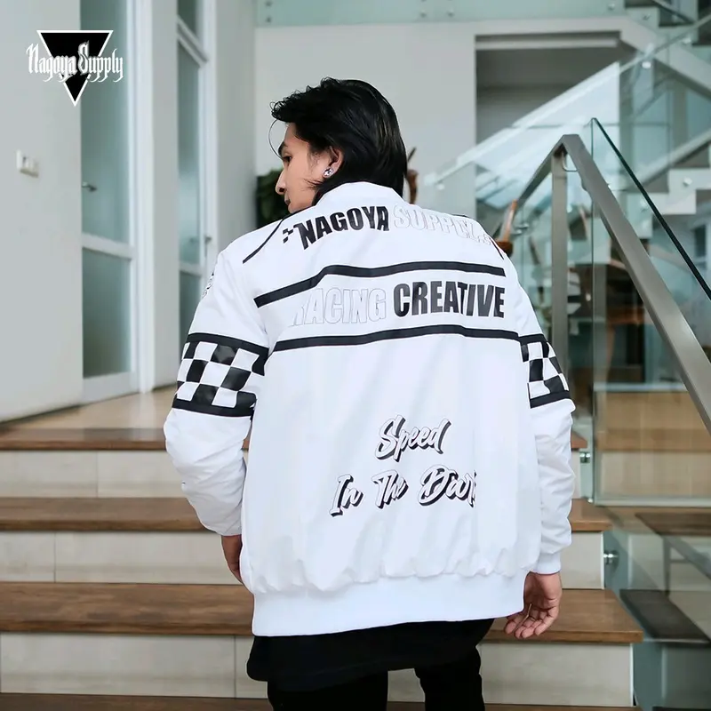 JAKET CAGOULE NAGOYA SUPPLY TERBARU JAKET PERASUT PRIA JAKET MOTOR JAKET OUTDOR Musim dingin Santai Hitam Putih Musim panas Casual Distro Keren Lembut Simple Panjang Nyaman 1