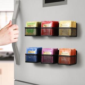 Magnetic Tea Bag Storage Rack, 1 Count Space Saving Tea Bag Organizer, Tea Organizer for Refrigerator, Kitchen Shelf and Counter