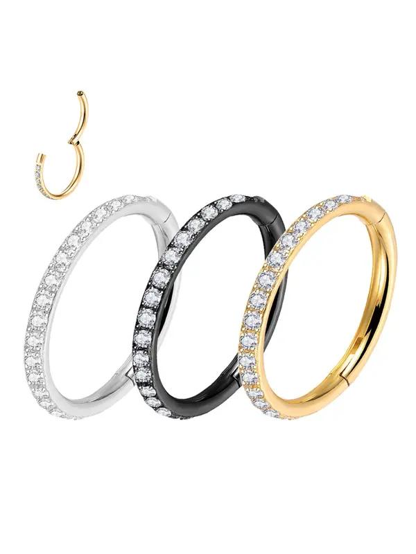 Stainless Steel Nose Ring Set, Rhinestones Decor Nose Ring Set, Fashion Jewelry for Party, Daily Clothing Decor, Trendy All-match & Exquisite Jewelry for Birthday Gift 0
