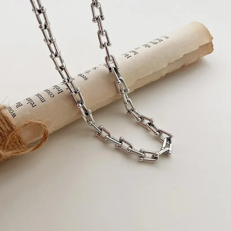 Vòng Cổ Dây Chuyền Kim Loại, Mặt Dây Chuyền Hình Chữ U, Dành Cho nam Và Nữ, Trang Sức safetypin accessory vòngcổ nam safetypins chínhhãng 2