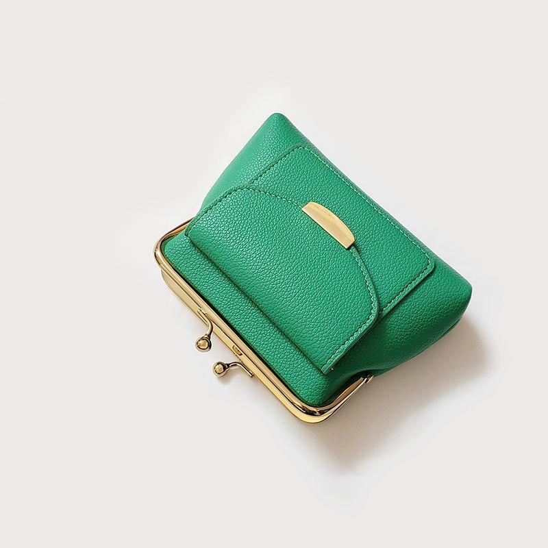 Product Introduction of Retro Wallet Women's Lychee Pattern Large Capacity Clip-Mouth Coin Purse Coin Card Holder Storage Bag Anti-Authentic Leather Tactile Feel Fashion 20