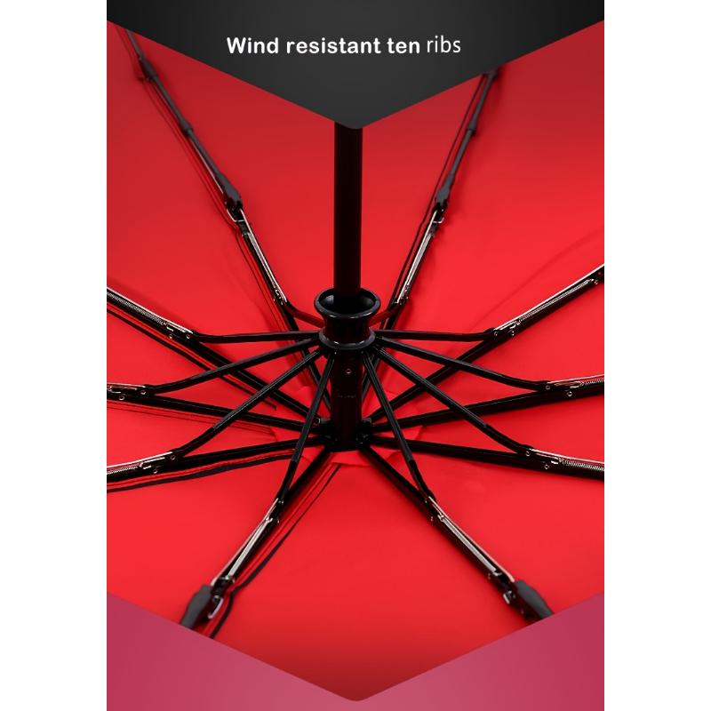 Product Introduction of [Local warehouse shipments] Windproof Travel Sturdy 10 Ribs Frame Fashionable Automatic Umbrella, Extra Large Folding Simple Design Umbrella With UV Protection, Dual Use For Sunny And Rainy Weather 19