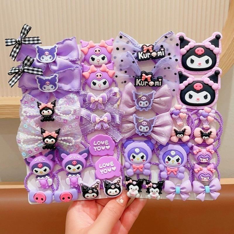 Bộ Dây Buộc Tóc Kawaii Kuromi, 18 Chiếc, Phong Cách Anime Sanrio, Đồ Trang Trí Scrunchies, Có Cinnamoroll, My Melody, Kuromi, Dây Buộc Tóc, Phụ Kiện Hoạt Hình, Thích Hợp Cho Bé Gái, Tuyệt Vời Làm Quà Tặng