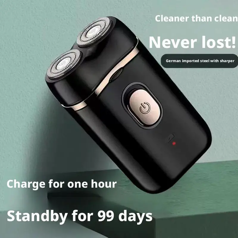 【Good Choice】Alat Cukur Listrik Pria Alat Cukur Jenggot Portabel Alat Cukur Kepala Ganda Alat Cukur Multifungsi Dengan Pengisian Daya USB 0