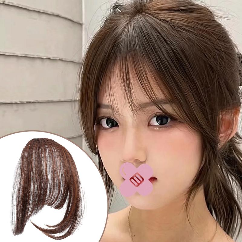 Product Introduction of Women Girls Fake Air Bangs Hair Styling Tools French Synthetic Hair Fringes Wigs Invisible Hair Clips in Bangs Looking Natural Hairpieces Extensions Hair Accessories 16