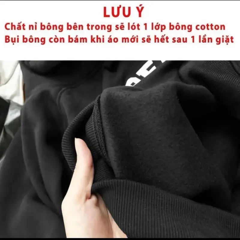 Áo hoodie EVERYWHERE unisex nam nữ vải nỉ bông Menswear Dài Tay Tay Dài 5