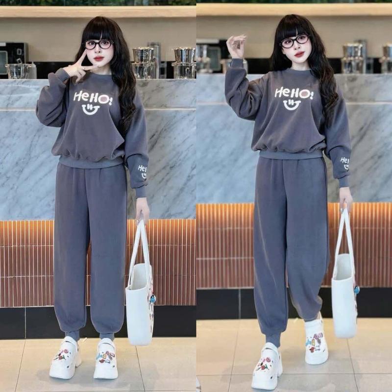 Product Introduction of Set bộ nỉ dài tay chất nỉ tàu cao cấp - hello mã mới Nữ Áo Top Women 2