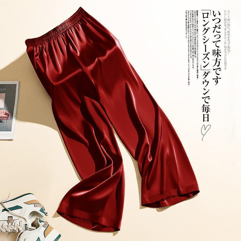 Product Introduction of Summer large size 300 catties ice silk casual pants men's pants draped wide-leg pants straight loose pants 11