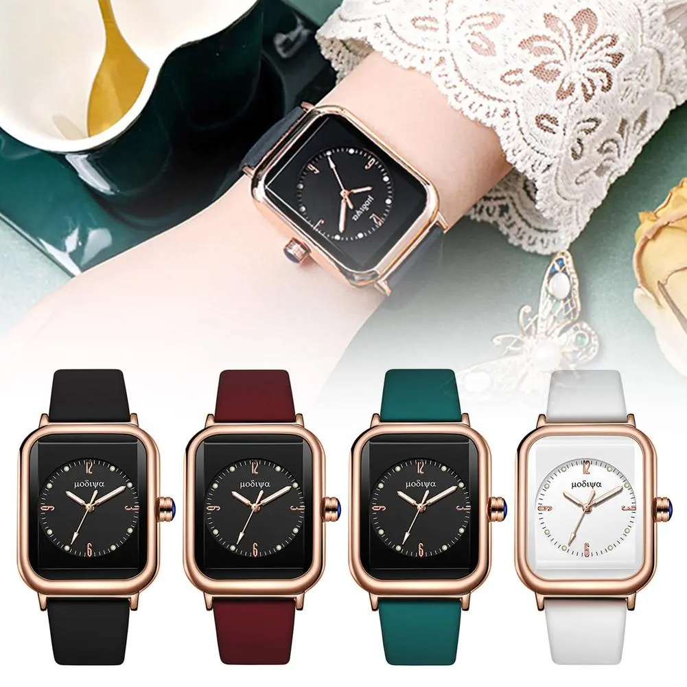 Jam Tangan Perempuan Wanita New 2024 Original Quartz Watch Women Black White Silicone Strap Fashion Leisure Watch 9961