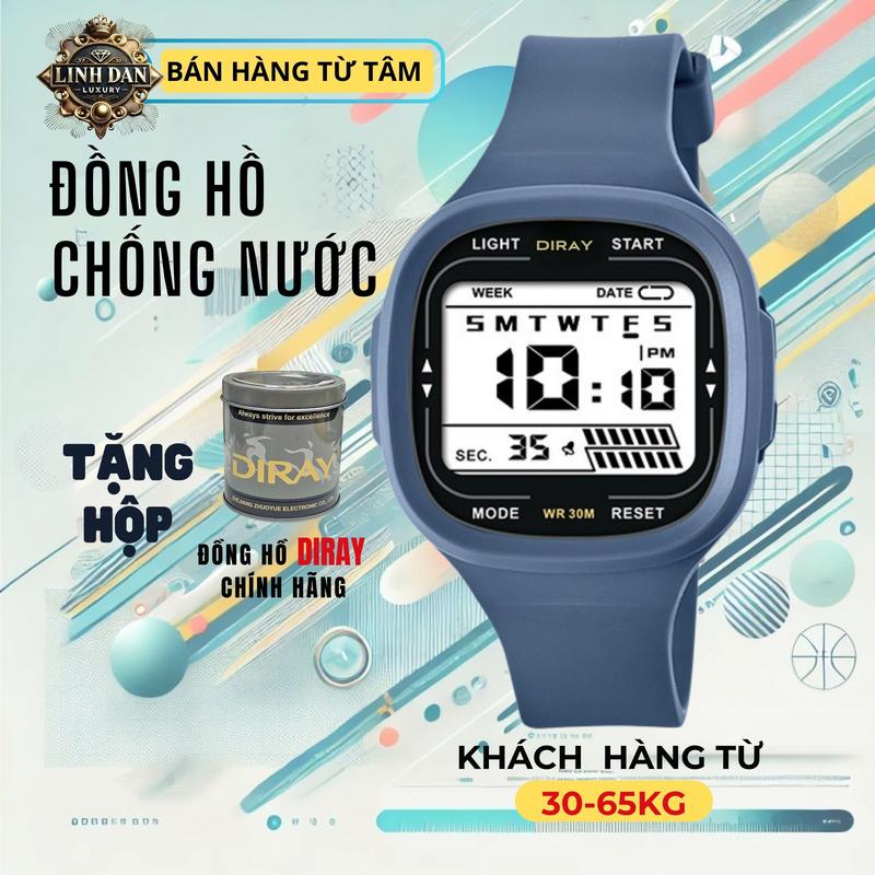 [DIRAY 2322G] Đồng Hồ Nam Nữ Gen Z | Điện Tử – Đèn LED – Chống Nước 30M | Phong Cách Hiện Đại | Cho Học Sinh & Sinh Viên