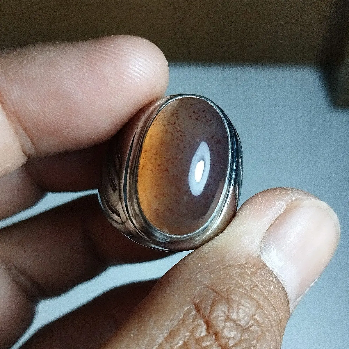 cincin akik totol cumi natural