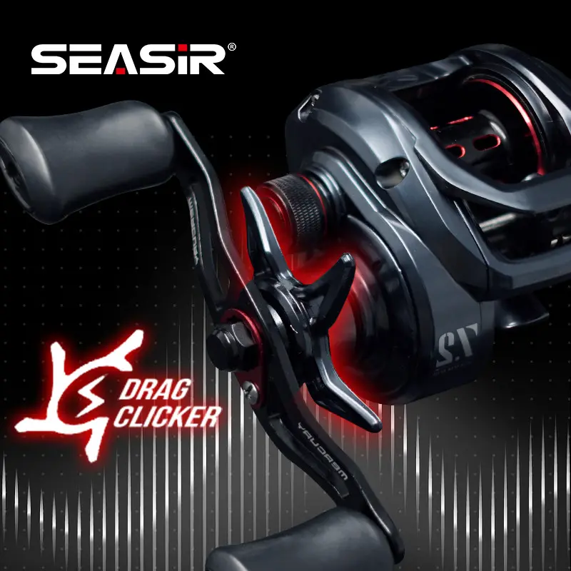 SEASIR x SEAHUNTER MERCURY Reel Pancing Baitcasting Fishing Reel, Drag Clicker, 5+1 BB Ball Bearings, 7.2:1 Gear Ratio, 8kg Max Drag, 10-level Magnetic Brake System with 8pcs N52 magnet Bait Casting Reel BC #RYOBISEASIR reel Ikan Roda Umpan 3