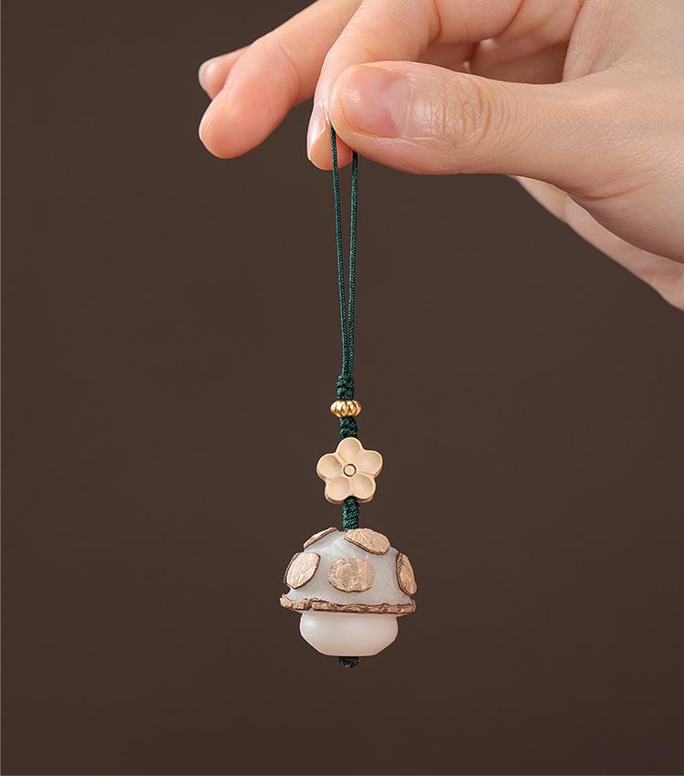 Product Introduction of Natural Bodhi Cute Doraemon Phone Lanyard Anti-Lost Men and Women Mushroom Phone Chain Pendant Ancient Style Hanging Ornament 1