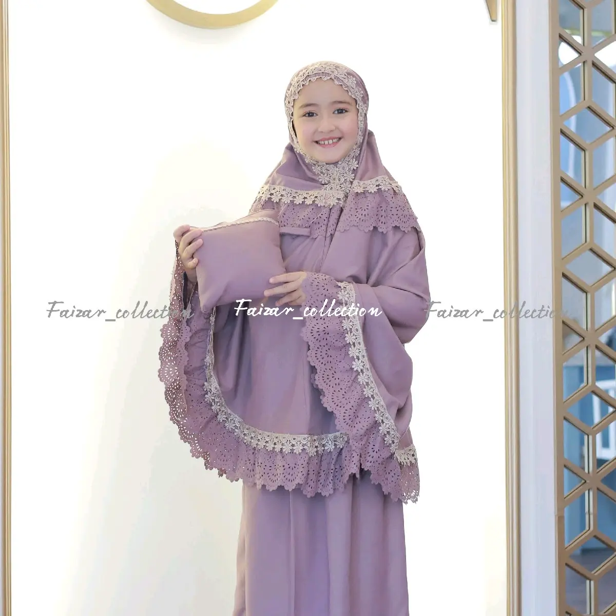 Mukena Anak Kejora Lasercut Rampel Usia 4-9 Tahun Katun Premium Atasan Muslim