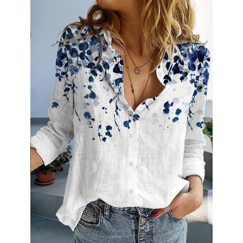 Casual Print Patchwork V Neck Tops(4 Colors) Casual Print Patchwork V Neck Tops(4 Colors)