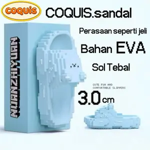 Produk resmi dan asli.  30-41 COQUIS Sandal Anak Unisex Terbaru Lucu Minecraft-MC Bahan Karet Jelly Awet Sol Anti Slip Empuk Ringan Tebal 3CM untuk Laki-Laki Perempuan