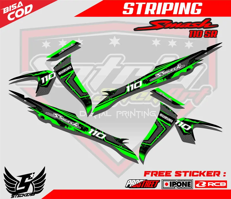 STRIPING VARIASI MOTOR SMASH / STICKER LIST VARIASI SUZUKI SMASH Motorcycle 2