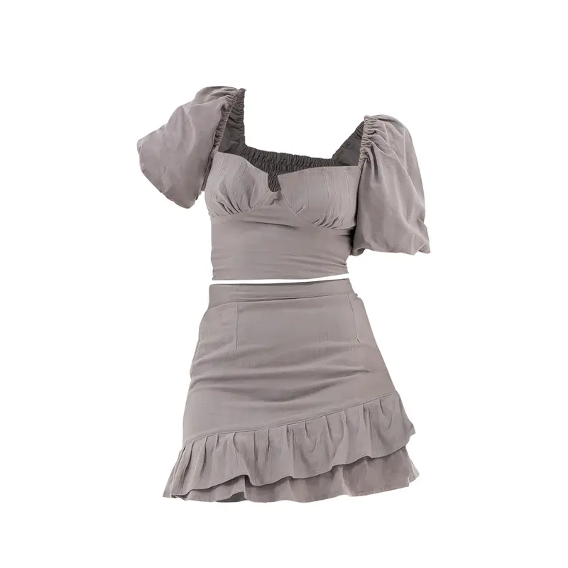 [GURLBUCKET] Canzy Set / Top / Skirt / Atasan / Rok / Oneset Linen “Pakaian Wanita” 1