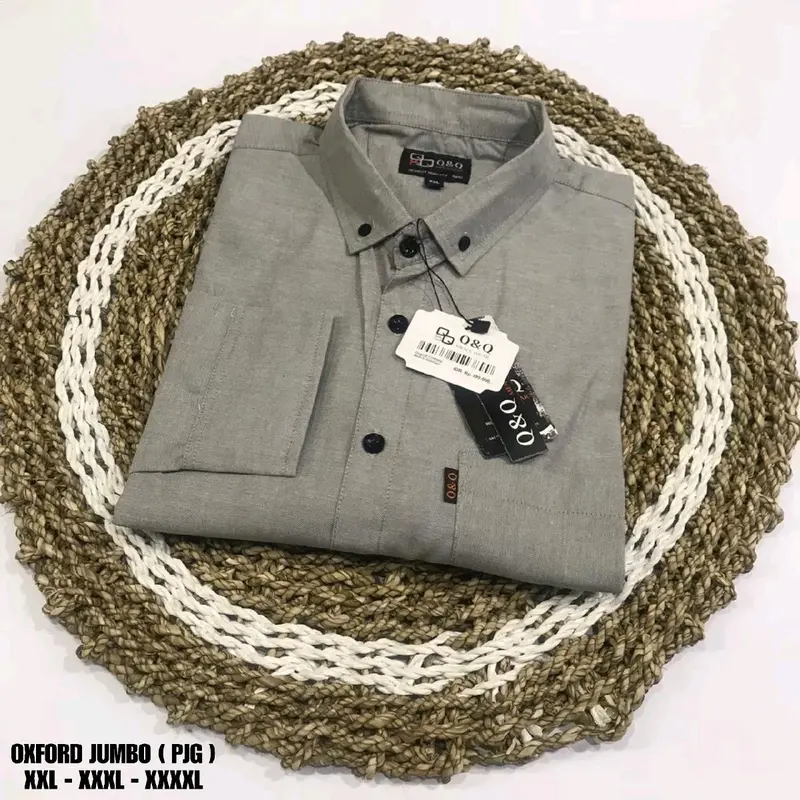 Kemeja polos panjang jumbo kemeja lengan panjang big size 2XL 3XL 4XL oversize kemeja tangan panjang jumbo 7