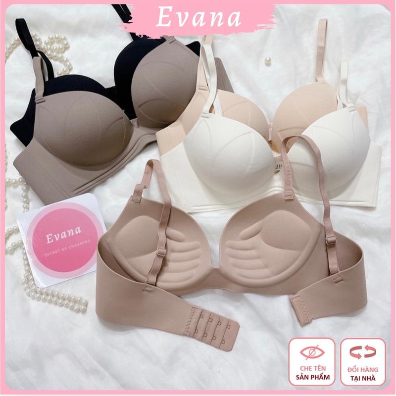 [A384] Áo Lót Su Nữ Evana Không Gọng Bàn Tay 2cm, Áo Đúc Su Đệm Vừa Sang Trọng Quyến Rũ Áo Ngực Bra Kim Tuyến Tua Rua Women Đen
