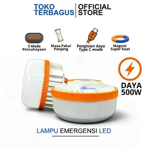 Lampu Emergency Gantung Camping Lamp Lampu Pedagang Pasar Malam USB Charge Menyala 6 Jam
