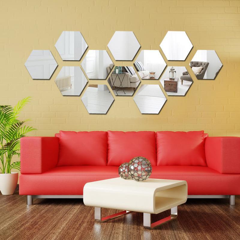 Cermin Hexagonal (cermin asli) 16x14 Cermin aesthetic Kaca Cermin Dinding Cermin tempel 1