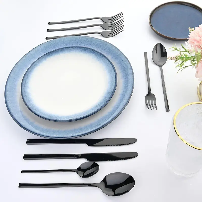 Stainless Steel Cutlery Set (24pcs/set), Including Knives, Forks & Spoons, Tableware Set for Home Kitchen Dining Room, Utensils, Kitchenware 7