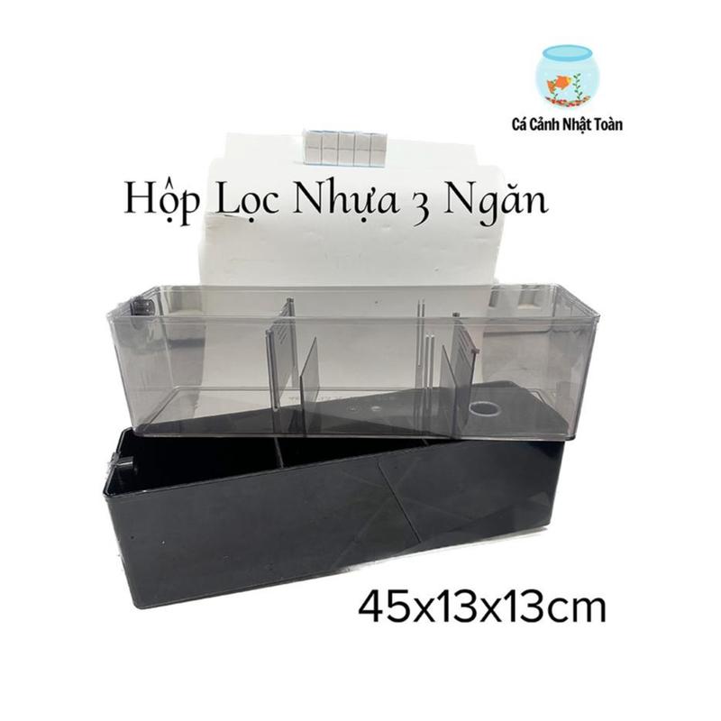 Lọc Tràn Nhựa Cứng 3 Ngăn Chứa Vật Liệu Lọc Cho Bể Cá Cảnh (Kích Thước: 45x13x13cm)