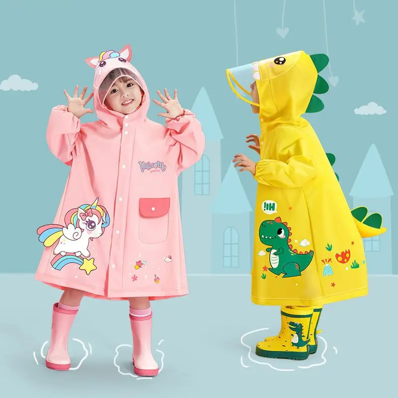 2-Year-Old Baby Raincoat Paw Patrol Children's Raincoat Girls Boys Girls Kindergarten Special Dinosaur Toddler Baby Kids Rain Poncho