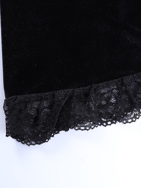 Women's Plain Ruched Lace Trim Sweetheart Neck Dress, Punk Fashion Short Sleeve A Line Dress for Party Holiday Vacation, Ladies Summer Clothes Valentine's Day, gift 6