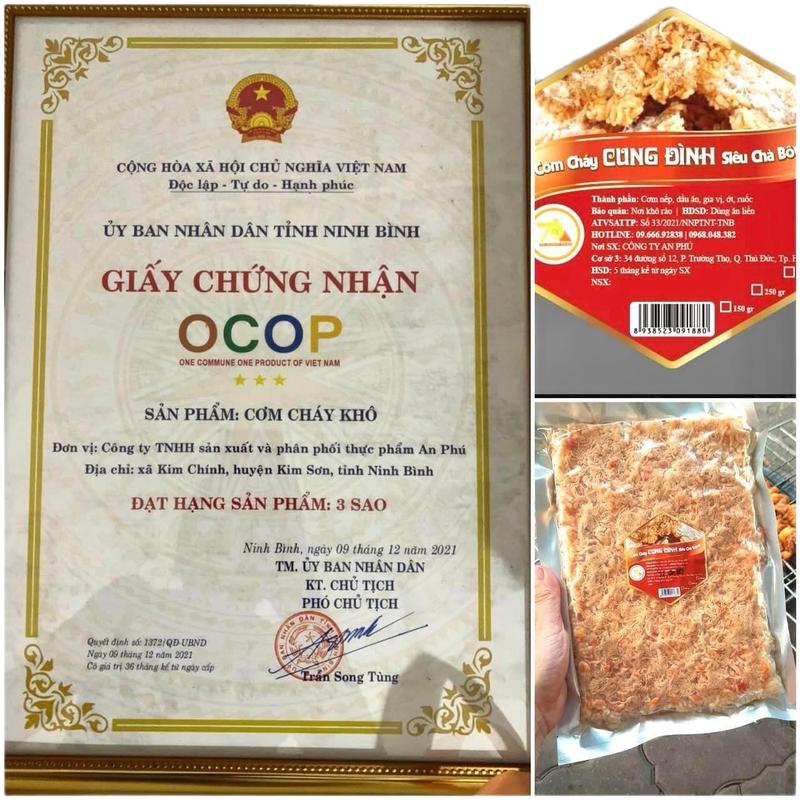 Ocop 3sao Cơm cháy cung đình gạo nếp 500g gói giấy 5