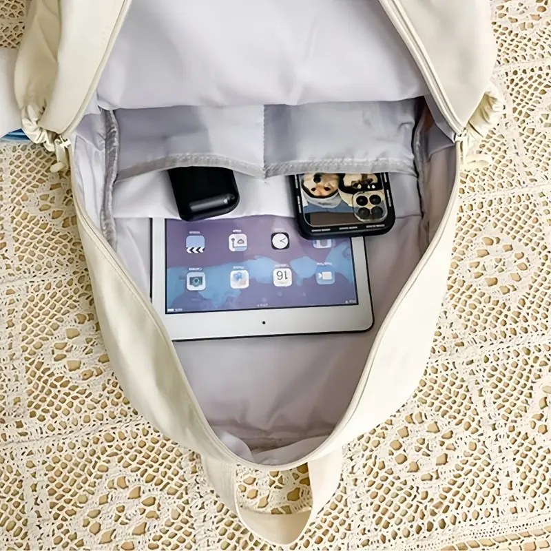 Balo đi học nữ GENBAG balo ulzzang trơn basic nhiều ngăn đựng vừa laptop 14.5 inch BL24 Đeo Vai Backpack 5