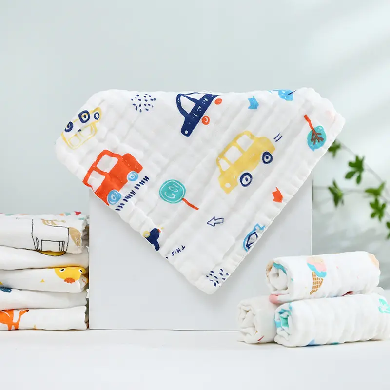 Pure Cotton Small Square Towel Six-Layer High-Density Gauze Towel Newborn Baby Saliva Towel Infant Face Wash Towel