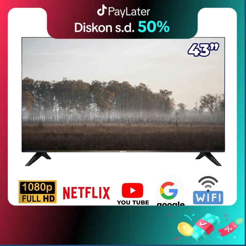 OUBEISI TV Smart TV 24/25/27/30/32/43 inch  LED TV Android 11.0 Televisi Netflix/YouTube - WiFi/HDMI/USB Penggantian satu tahun dan garansi tiga tahun 0