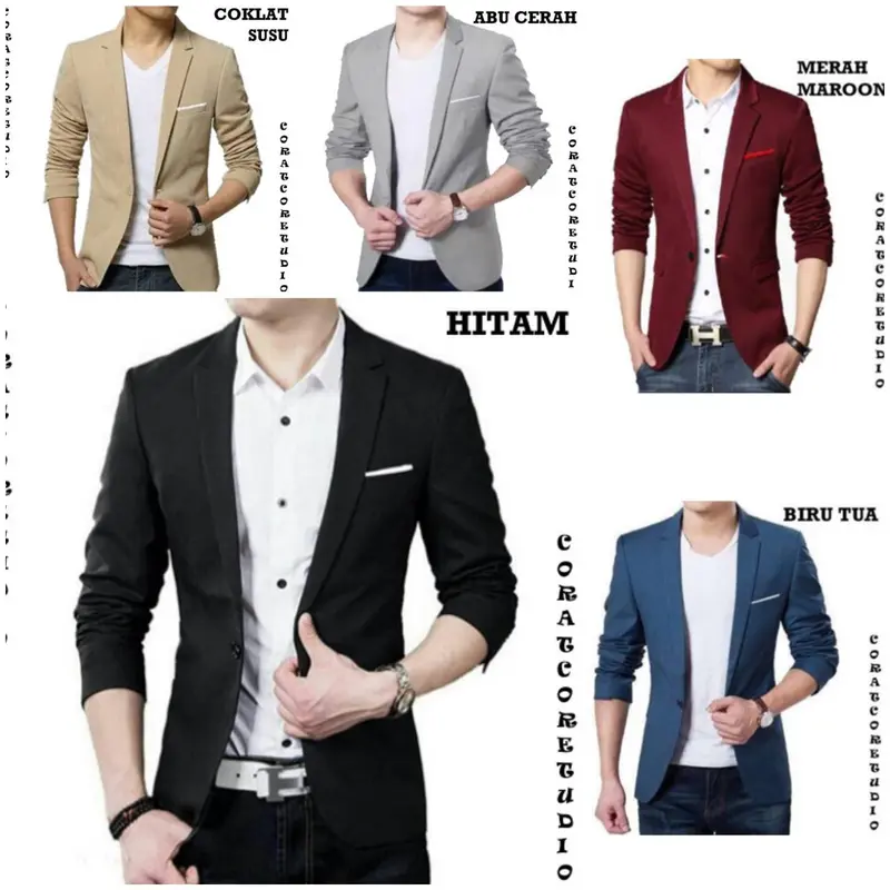 CORATCORETUDIO Blazer Cowok Jas Pria Jumbo Big Size Laki Laki HIJAU TOSCA MUDA CERAH TURKIS KOMBINASI HITAM HIJAU HITAM Blazer Jas Katun Stretch Wanita Cewek Perempuan Polos Kantor Office Kerja Resmi Formal Casual 8XL 7XL 6XL 5XL 4XL 3XL XXL XL L M S XS 1