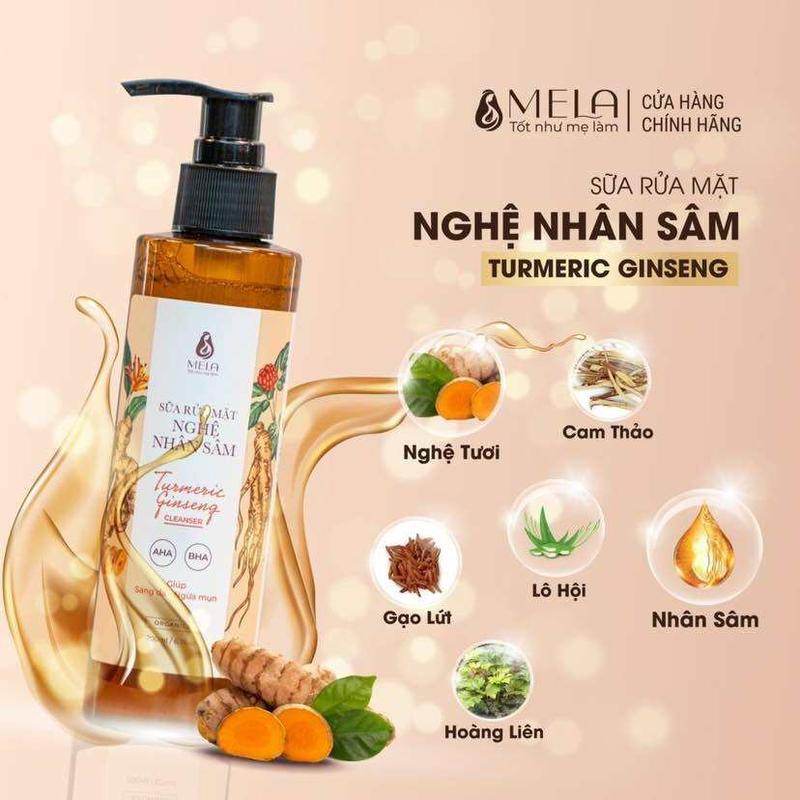 Product Introduction of Sữa Rửa Mặt Nghệ Nhân Sâm MELA Cho Da Dầu Mụn Sáng Da Tẩy Tế Bào Chết 200ml - Hà Kim An 29