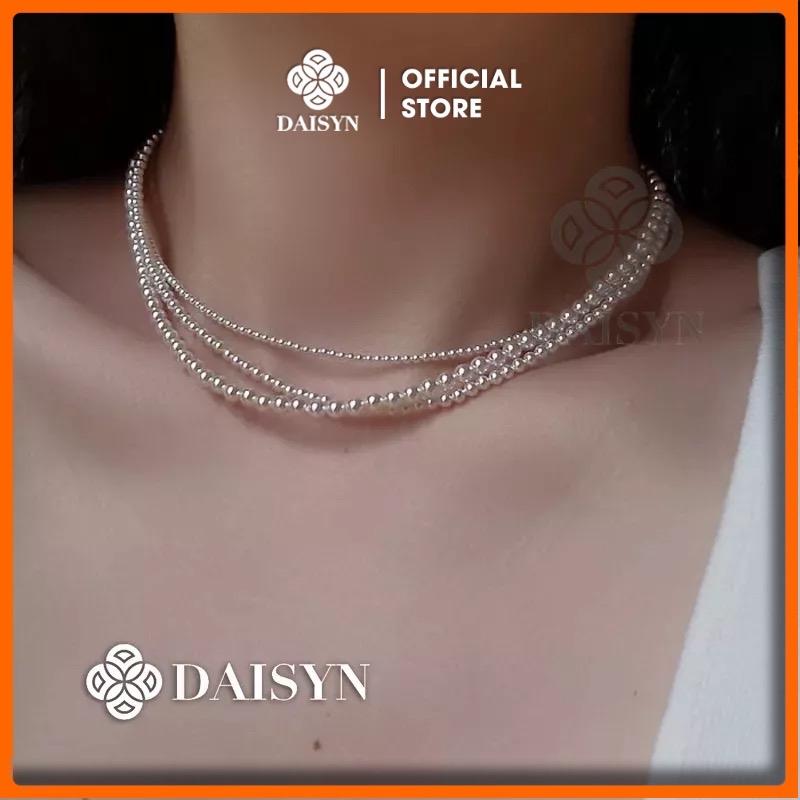 [ DAISYN ] N415 choker vòng cổ ngọc  Trai nhận tạo, dây chuyền hạt bẹt dây chuyền mang áo dài 3 sợi hạt 3mm, 4mm, 6mm cho nữ