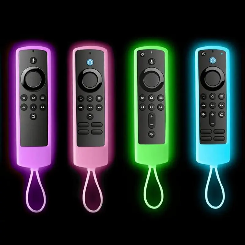 Glow in The Dark Remote Control Case with Lanyard, 1 Count Dustproof Remote Control Cover, Remote Control Protector for Fire TV Stick 4K Lite Cube 0