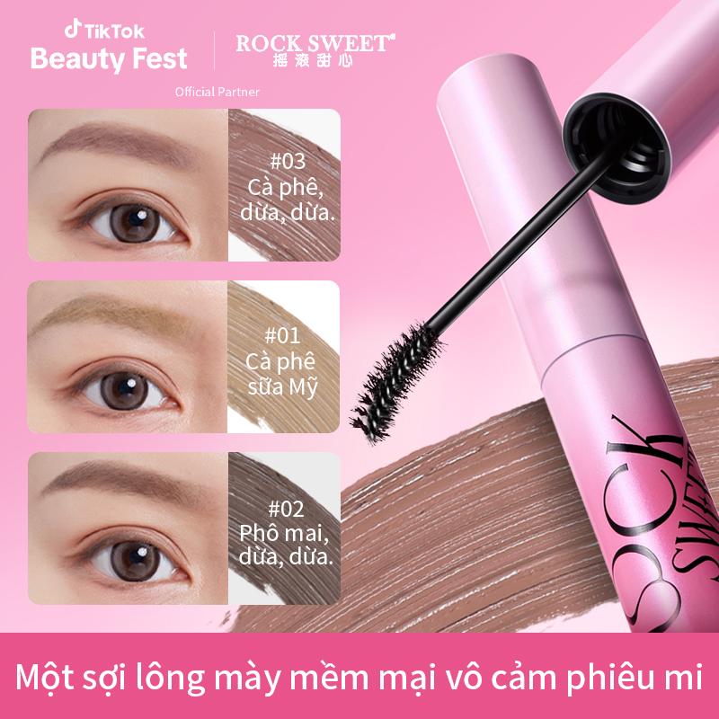 ROCK SWEET Màu Lông Mày Tint Nhung Sương , Lâu Trôi, Nhìn Lông Mày Hoang Dã, Lông Mày Bền, Màu Cà Phê Sữa, Chống Nhòe,Chống nước & Chống mồ hôi,Trang điểm lông mày tự nhiên,Lì mịn nhẹ nhàng,Lên màu chuẩn,Perfect for Beginners Có tổng cộng Có sẵn 4 màu