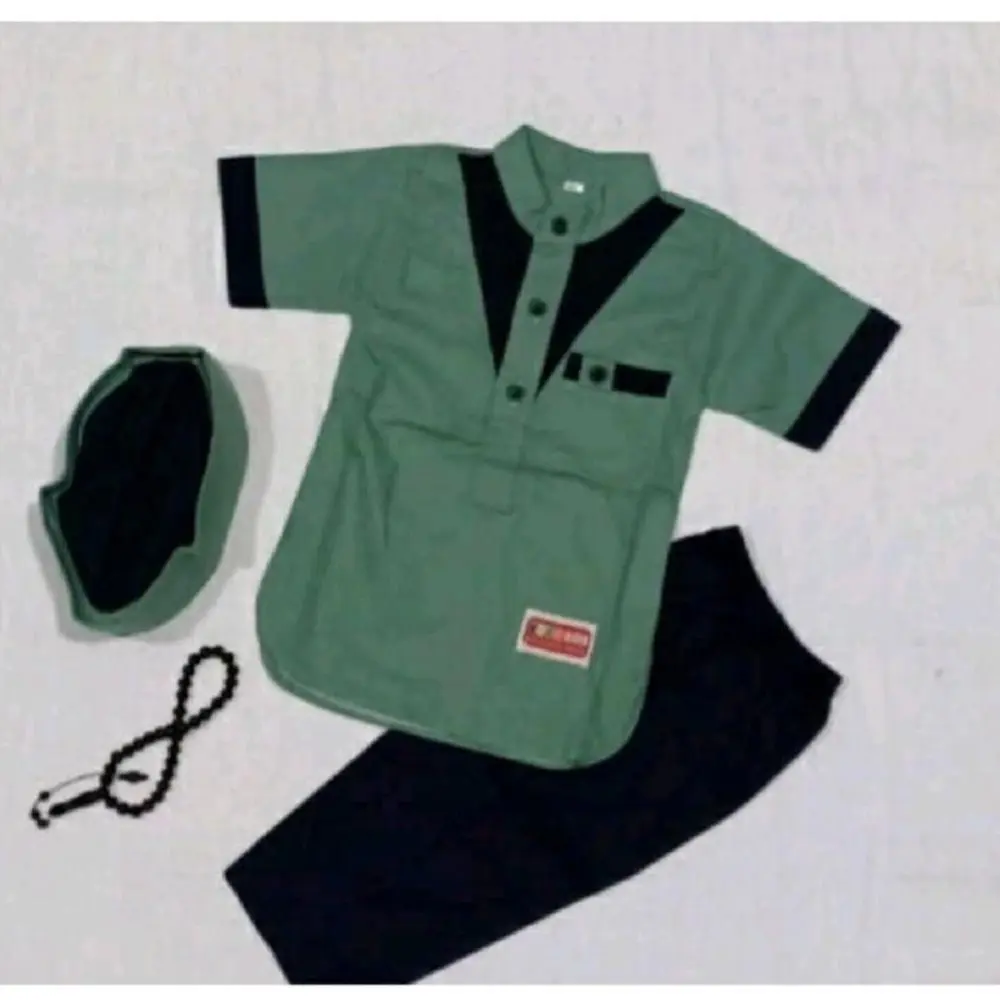 PAKAIAN MUSLIM ANAK LAKI-LAKI/SETELAN BAJU KOKO ANAK LENGAN PENDEK MOTIF V