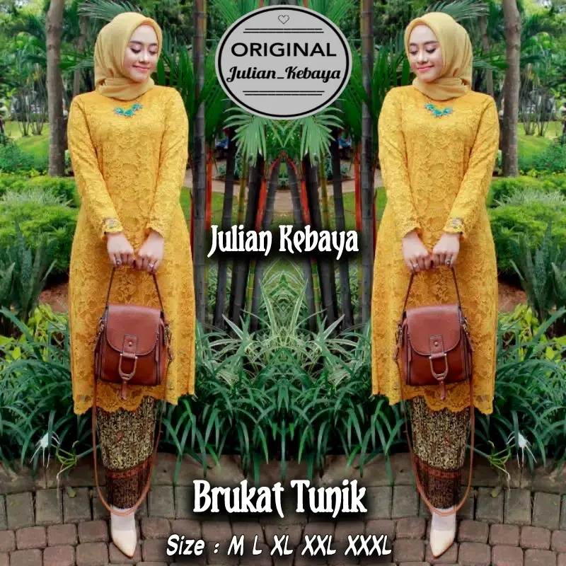Setelan Kebaya Brukat Tunik Modern Jumbo / Kebaya Wisuda / Kebaya Pesta Kondangan Baju Batik Tebal Brokat Dress Wanita Atasan set Panjang Lamaran  Mewah Remaja Dewasa 5